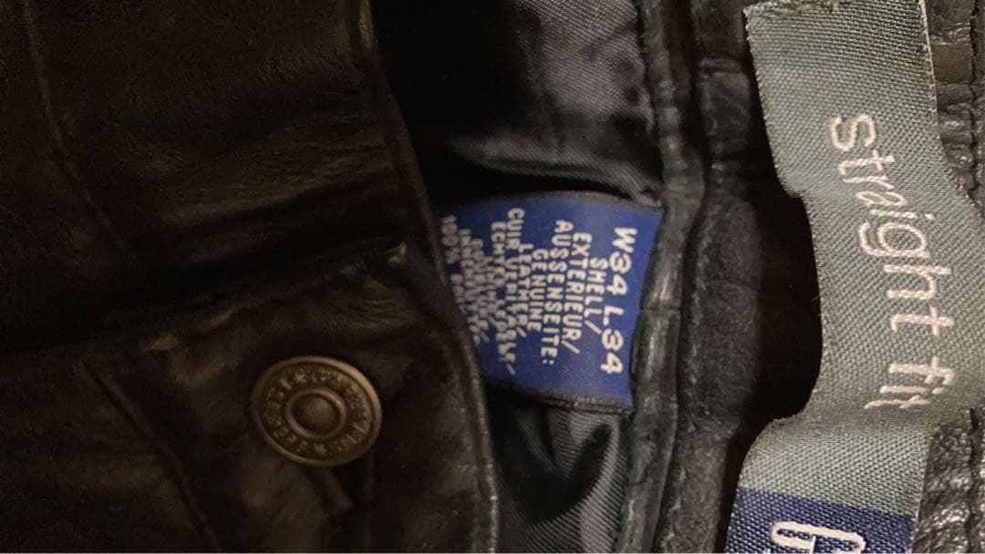 GAP レザーパンツ　黒　W34