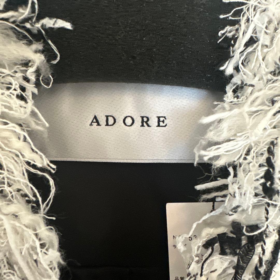 ADORE ツイードチェック ダブルブレストコート
