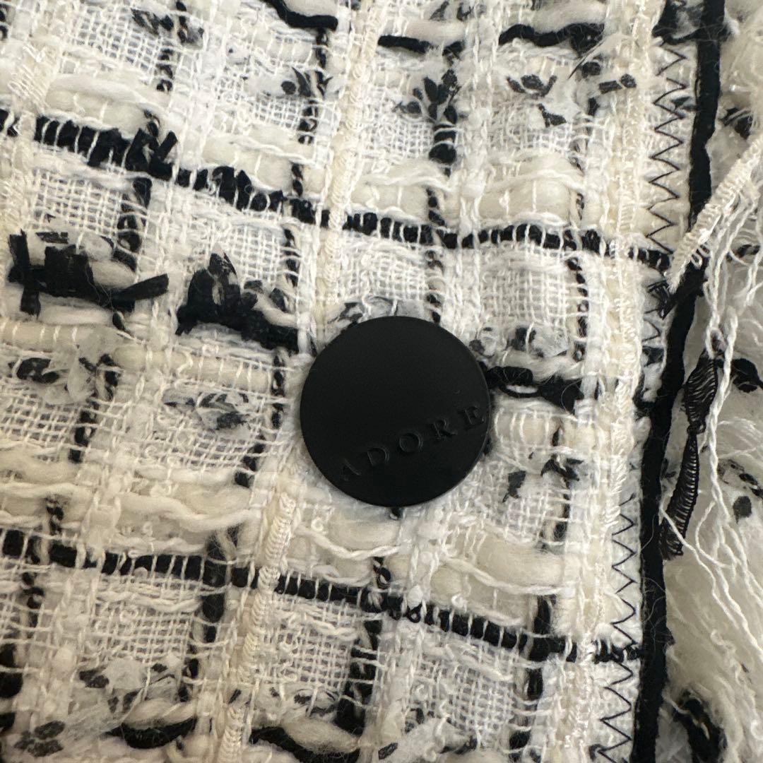 ADORE ツイードチェック ダブルブレストコート