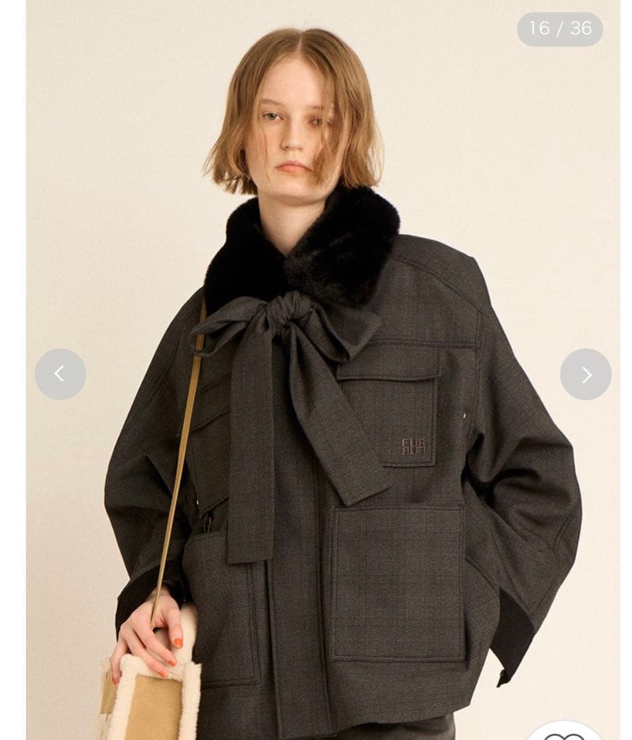 【新品タグ付き】FURFUR パデットボウタイワークブルゾン