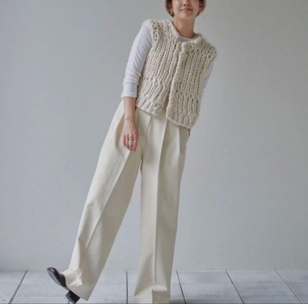 新品未使用　TODAYFUL チャンキー　ハンド　ニットベスト　エクリュ