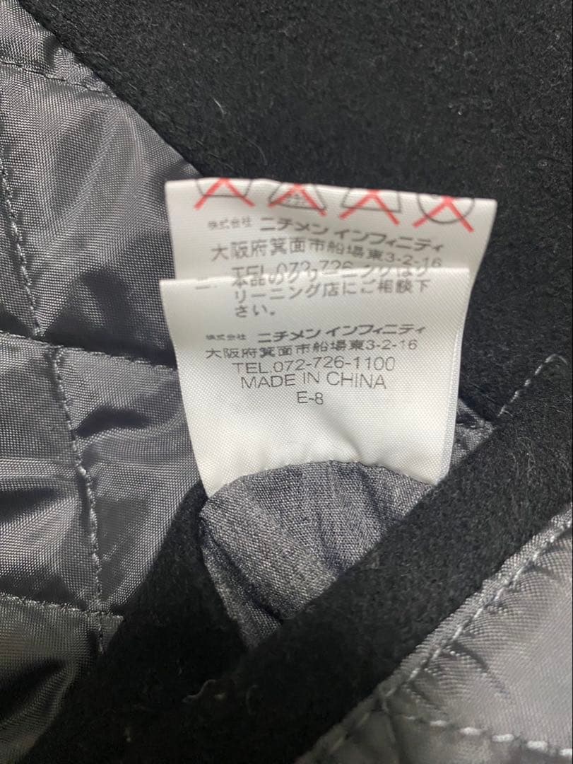 極美品 McGREGOR 袖レザー スタジャン キルティング 中綿 ワッペン 黒