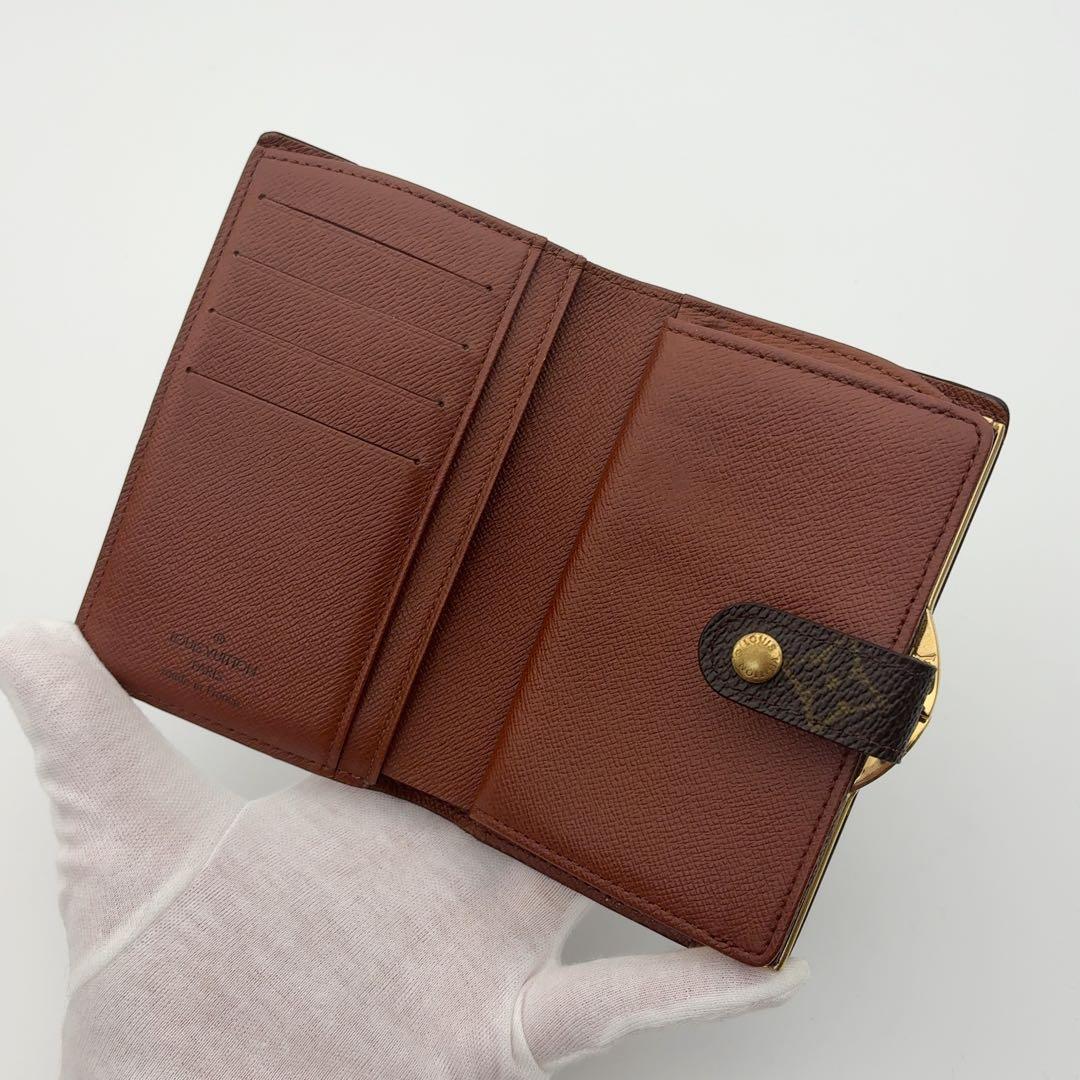 イニシャルなし★ルイヴィトン ヴィエノワ モノグラム 二つ折り財布 ブラウン