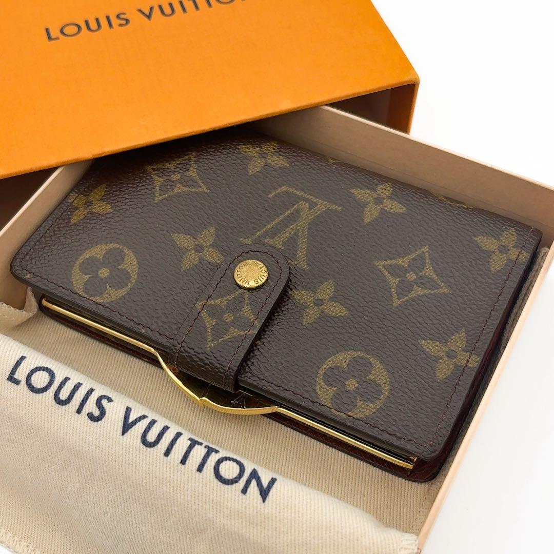 イニシャルなし★ルイヴィトン ヴィエノワ モノグラム 二つ折り財布 ブラウン