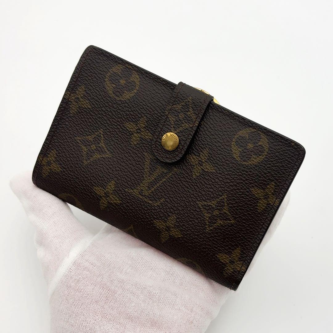 イニシャルなし★ルイヴィトン ヴィエノワ モノグラム 二つ折り財布 ブラウン