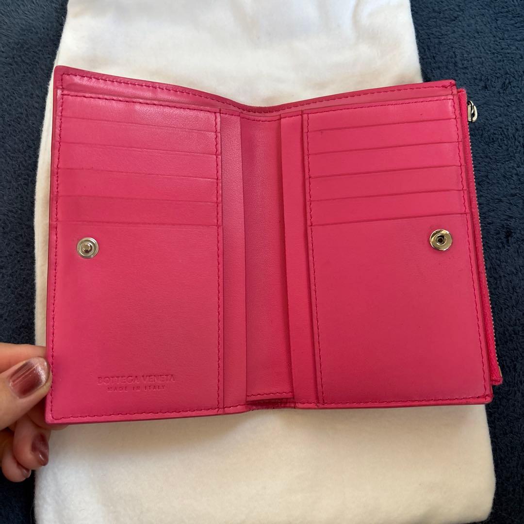 ✨極美品✨ボッテガ　長財布　カセット　イントレチャート　RFID搭載　ピンク