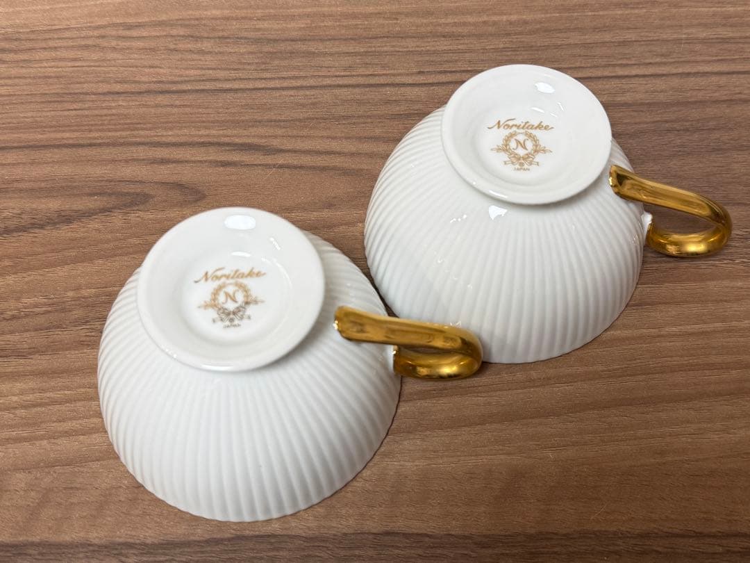 ノリタケ 金彩 ホワイト カップ&ソーサー プレート　ダイヤモンドコレクション