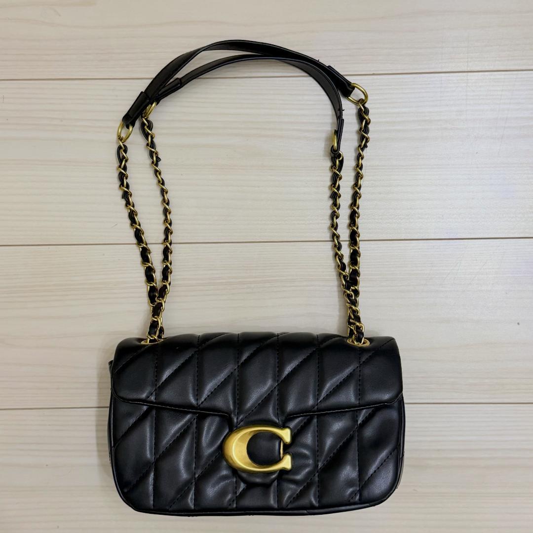 COACH タビー 26 キルティング バッグ ブラック