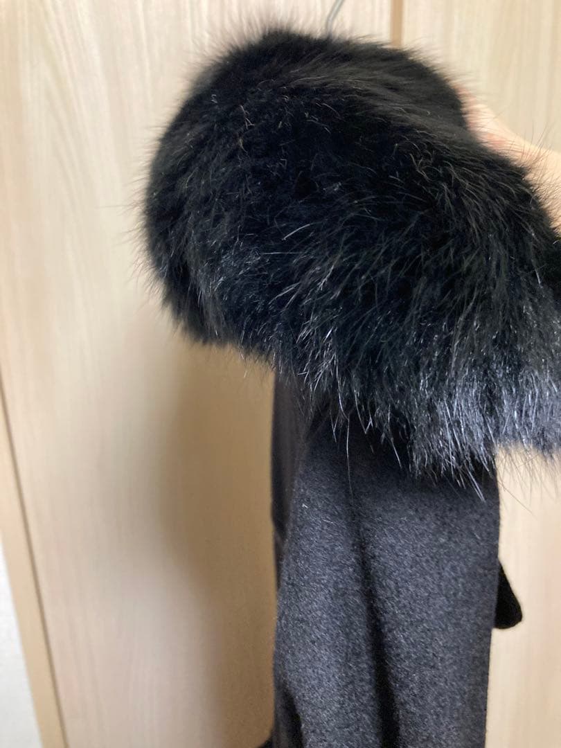 限定価格❗️フォックスファー付　カシミアロングコート