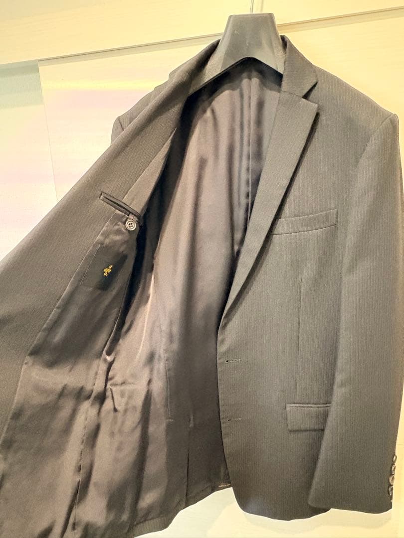 ato スーツ　セットアップ　ブラック　ストライプ　46サイズ