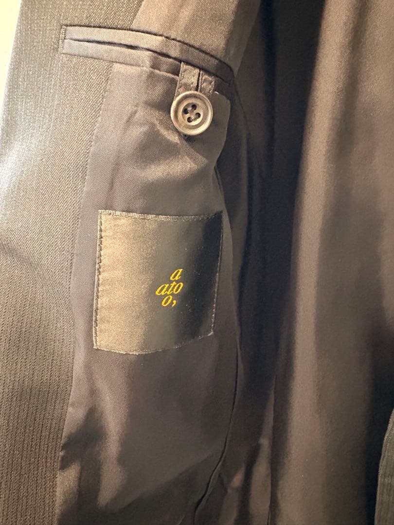 ato スーツ　セットアップ　ブラック　ストライプ　46サイズ