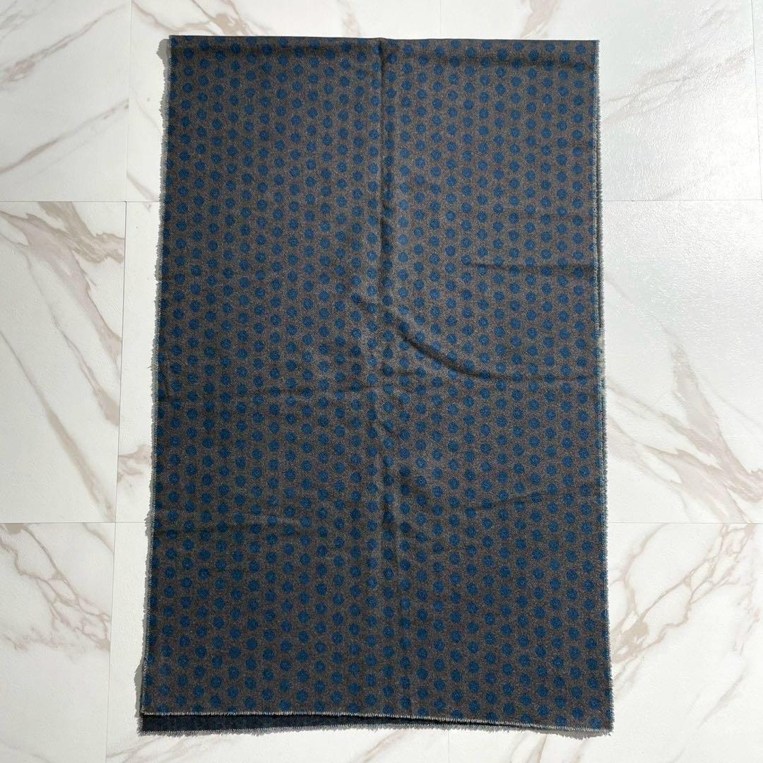 極美品 ピエールルイマシア 大判マフラー 総柄 チェック 豹柄 Pierre