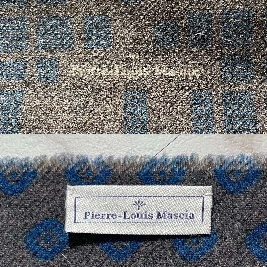 極美品 ピエールルイマシア 大判マフラー 総柄 チェック 豹柄 Pierre