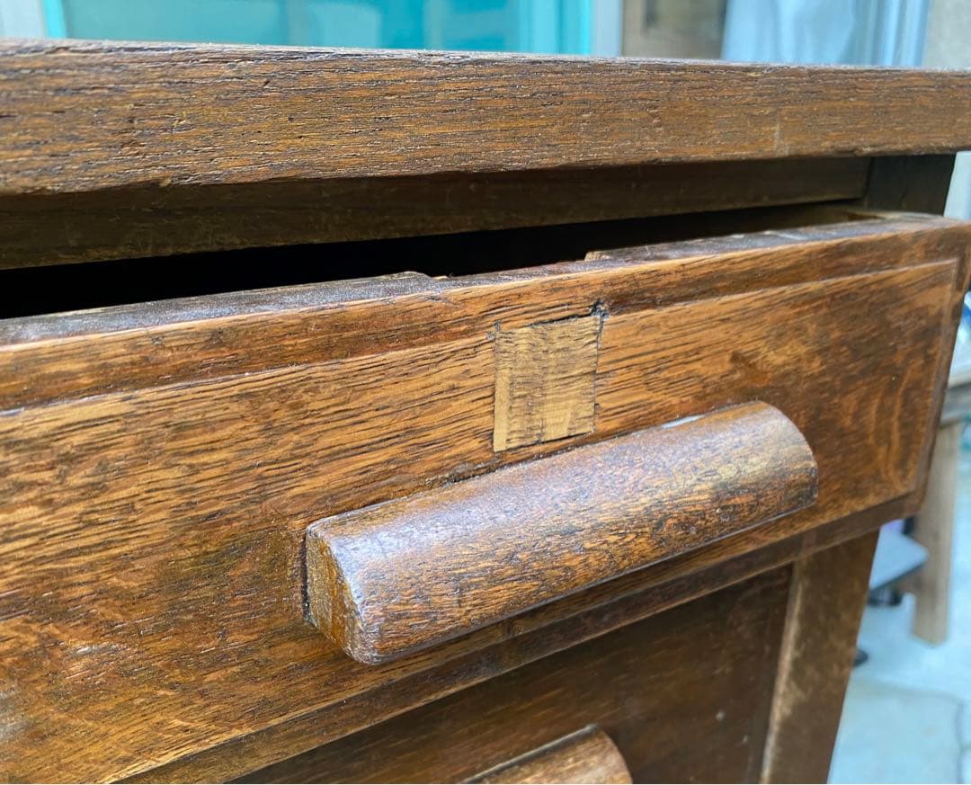 vincent 木製デスク 昭和レトロ 古道具 両袖机