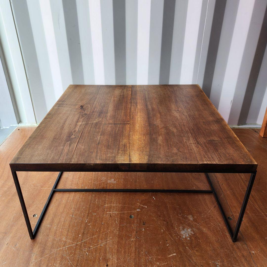 オーダー家具　無垢材　アイアン　ローテーブル　センターテーブル　75cm