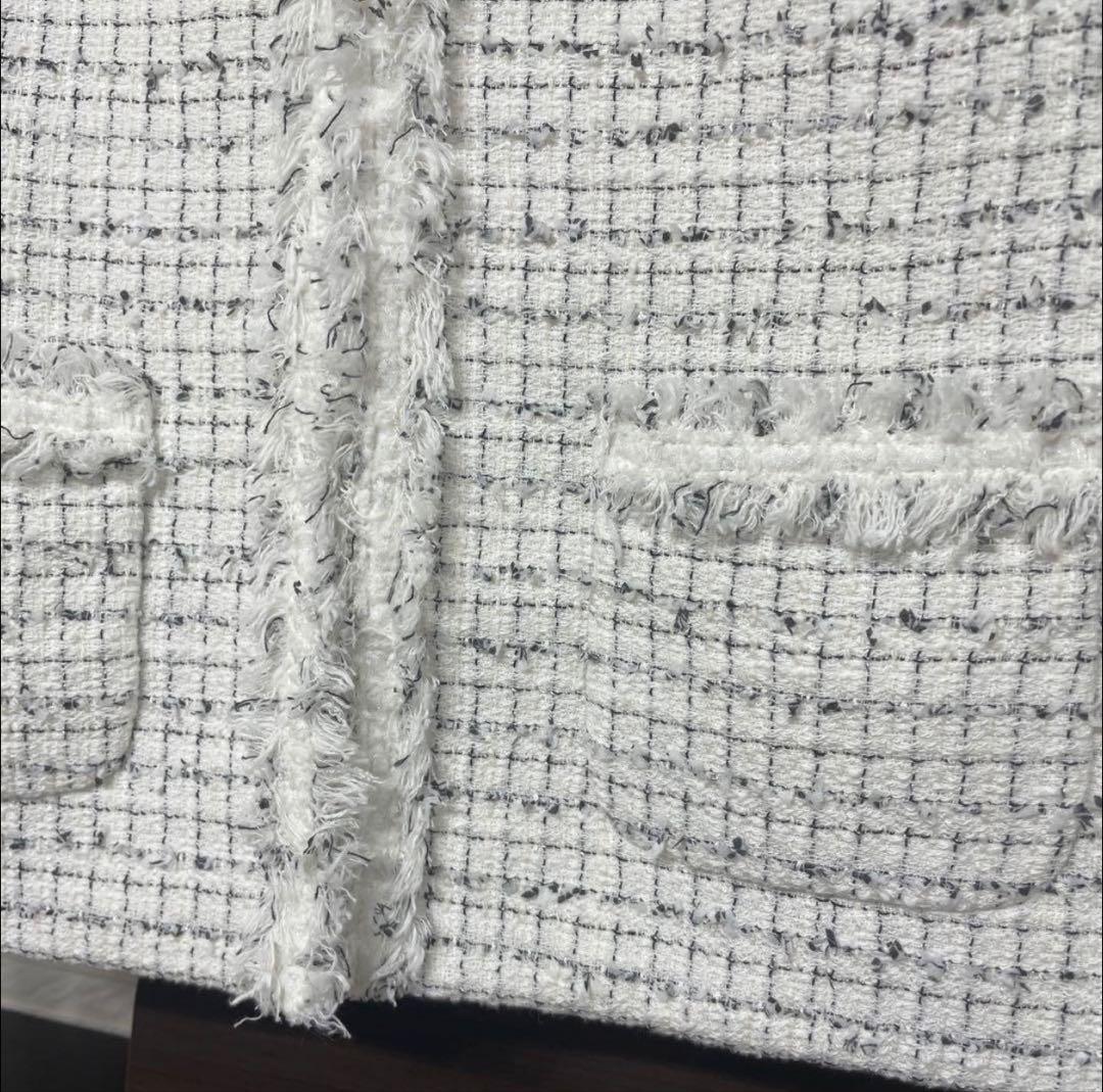 未使用に近い　アナイ　ジャケット ノーカラージャケット ミックスツイード　38