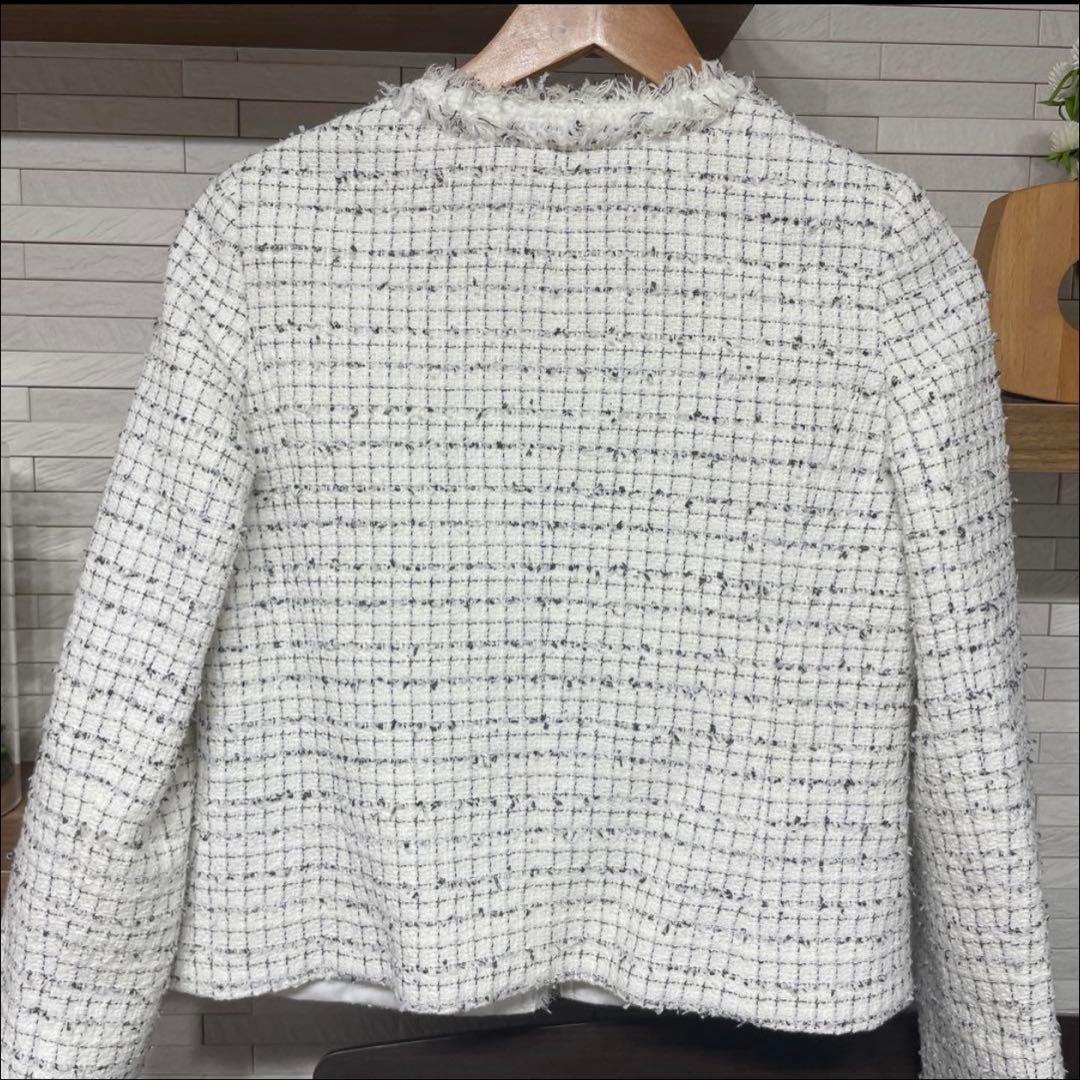 未使用に近い　アナイ　ジャケット ノーカラージャケット ミックスツイード　38