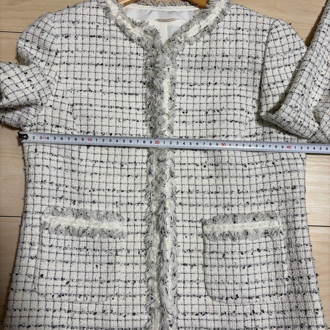 未使用に近い　アナイ　ジャケット ノーカラージャケット ミックスツイード　38