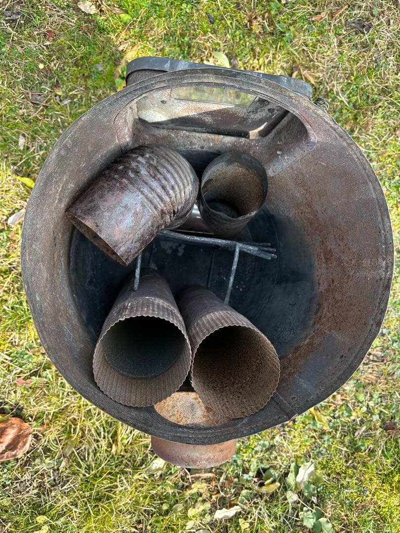 【薪ストーブ】グリル付き ブラック