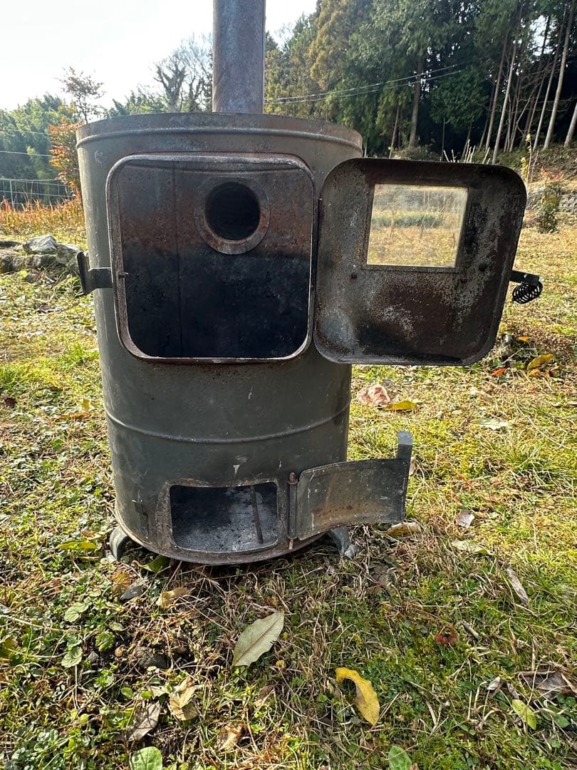 【薪ストーブ】グリル付き ブラック