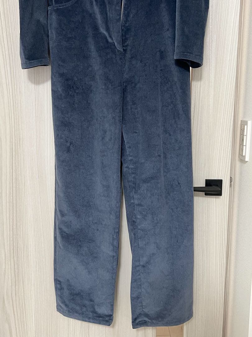 【新品タグ付】CLANEクラネCORDUROY JUMPSUIT ブルーサイズ２