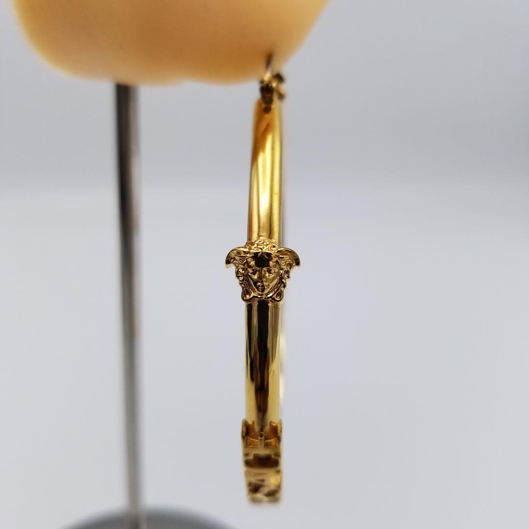 VERSACE ヴェルサーチ メデューサ グレカ フープピアス ゴールド