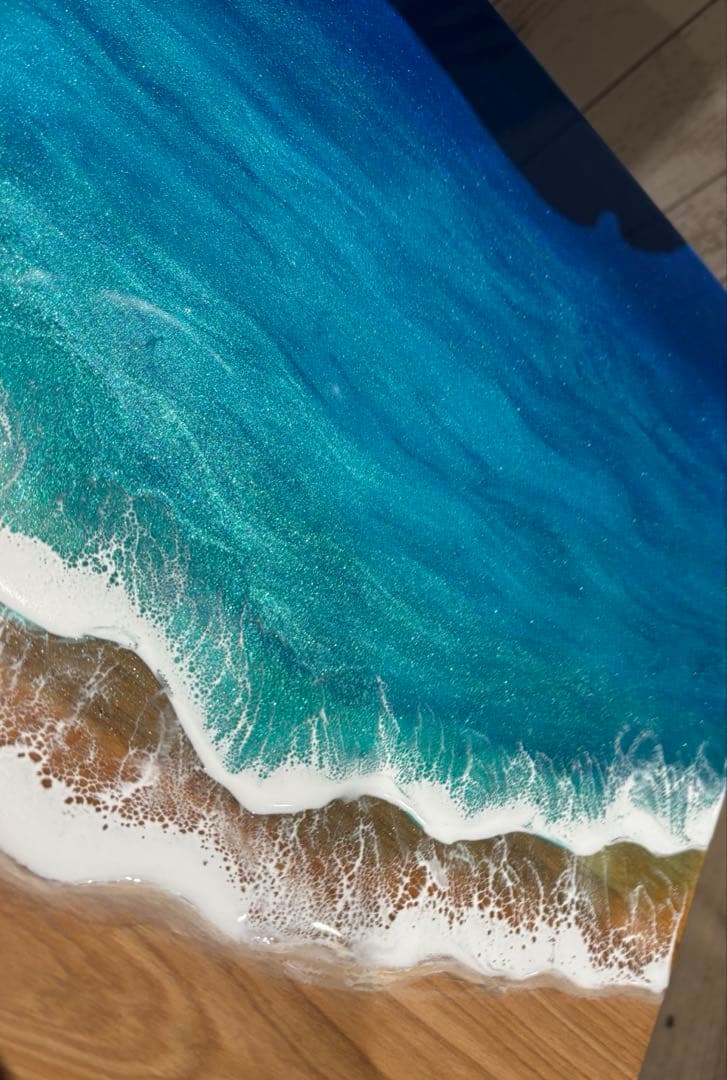 海レジン　レジンアート　レジンテーブル　サイドテーブル　インテリア