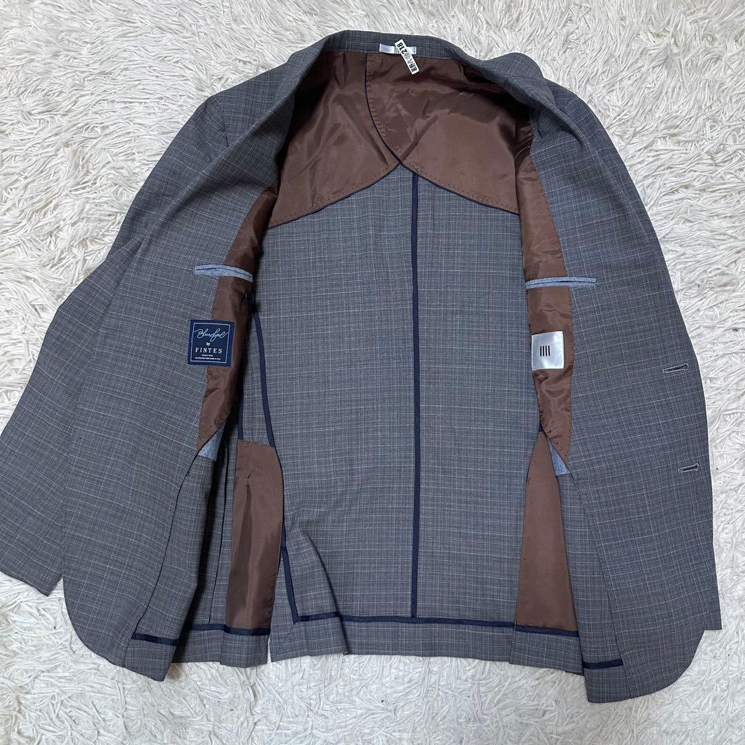 rrrSUIT SELECT FINTES生地 グレー チェック スーツ