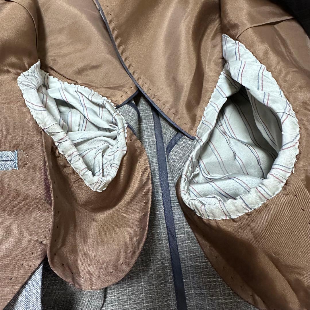 rrrSUIT SELECT FINTES生地 グレー チェック スーツ