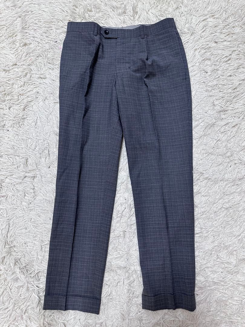 rrrSUIT SELECT FINTES生地 グレー チェック スーツ