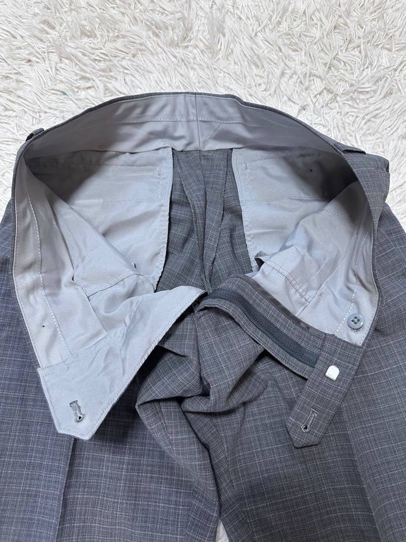 rrrSUIT SELECT FINTES生地 グレー チェック スーツ