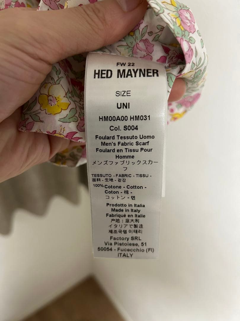 HED MAYNER ヘドメイナー　スカーフ　花柄　22AW y's エルメス