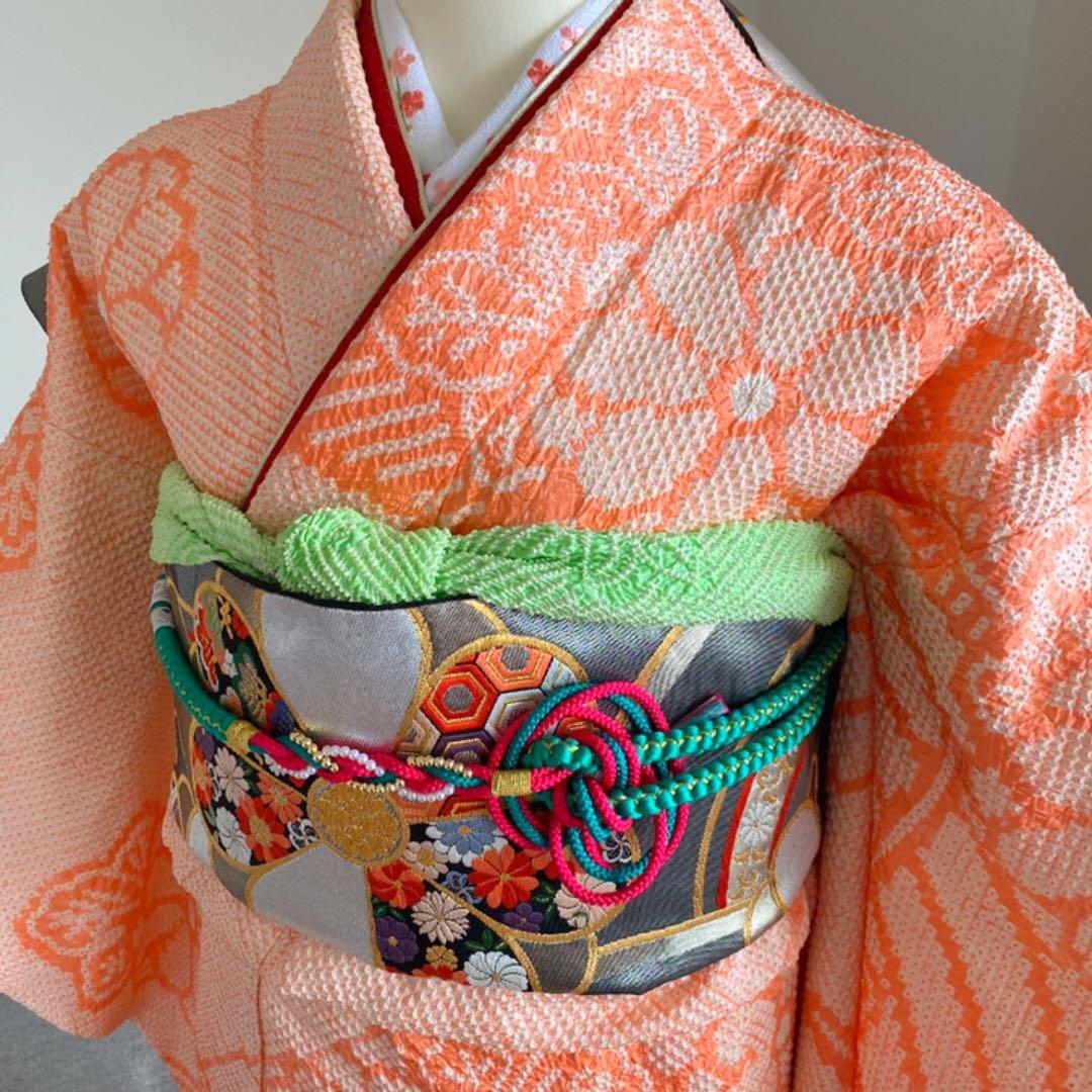 振袖　総絞り　正絹　◼️成人式◼️ 帯揚げカラー変更可❣️