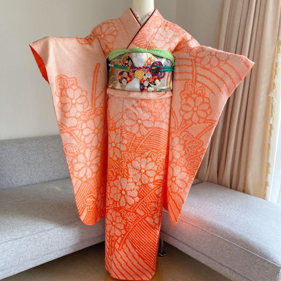 振袖　総絞り　正絹　◼️成人式◼️ 帯揚げカラー変更可❣️