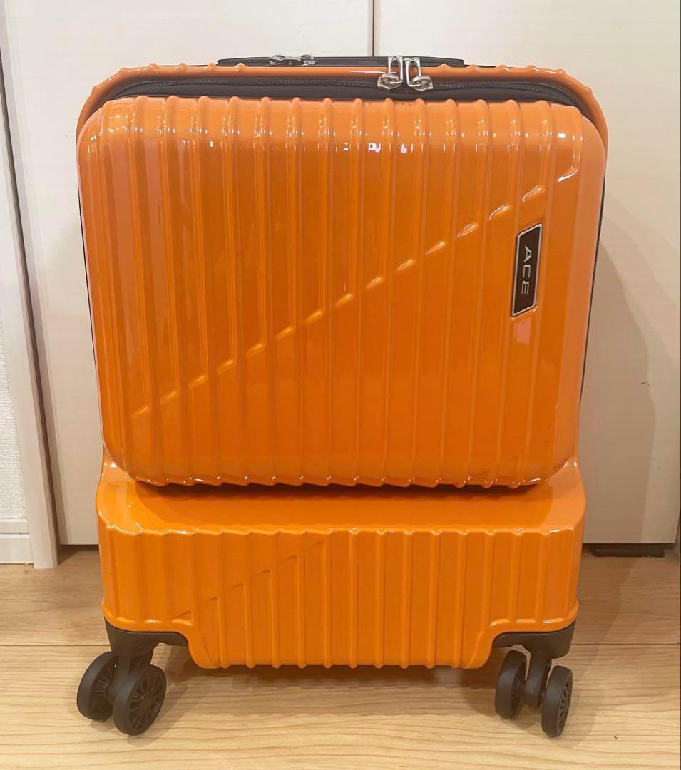 【訳あり】スーツケース★機内持込可★34L★オレンジ★3.1kg★2〜3泊