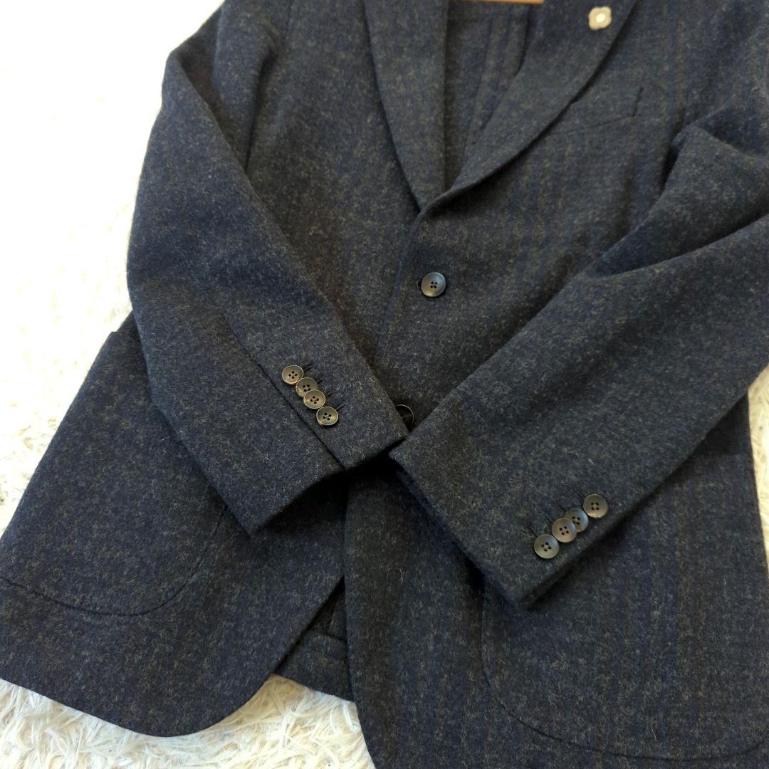 ラルディーニ アンコンジャケット 高級生地 近年 ネイビー系 46