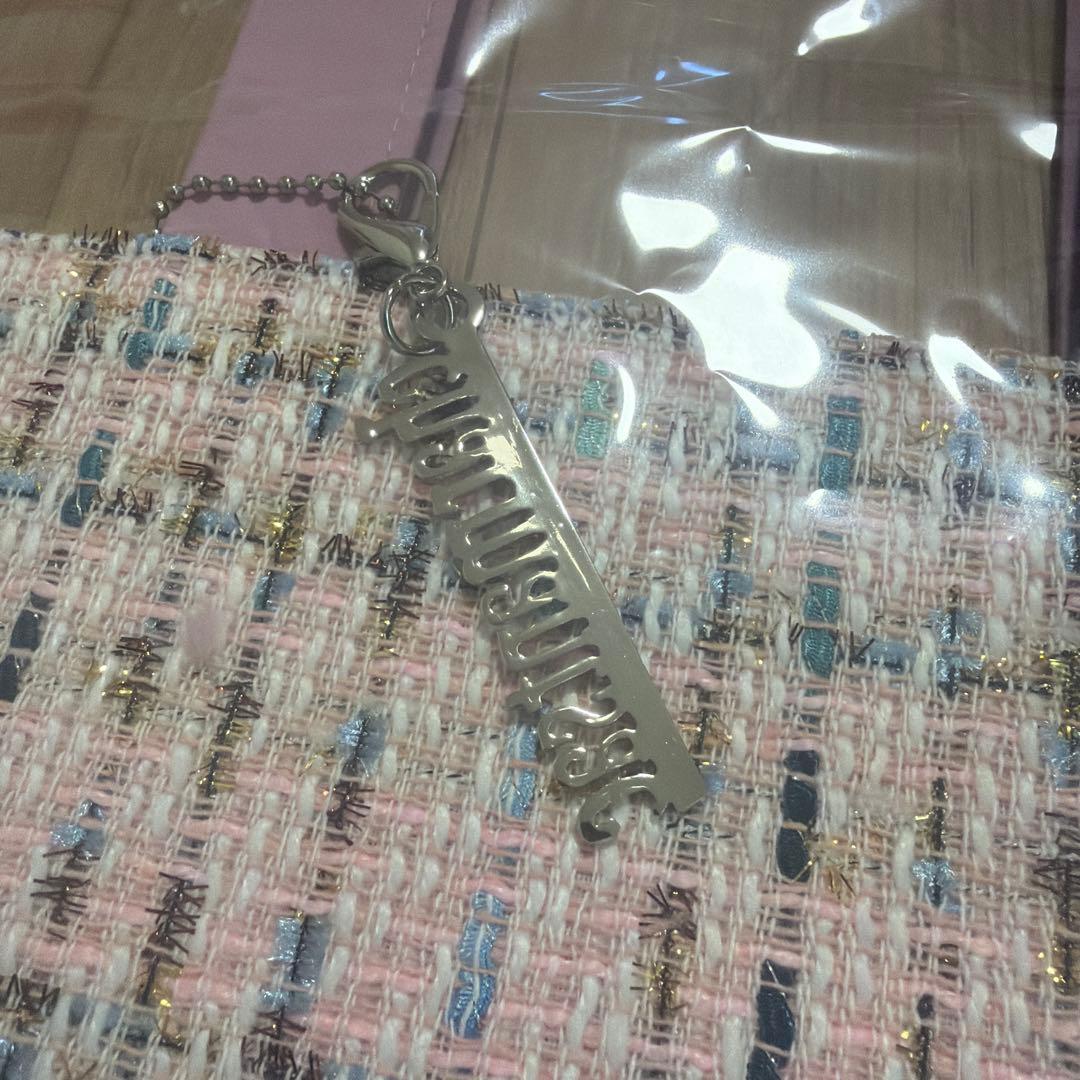 シャルマントサック　ピンク系ツイードトートバッグ