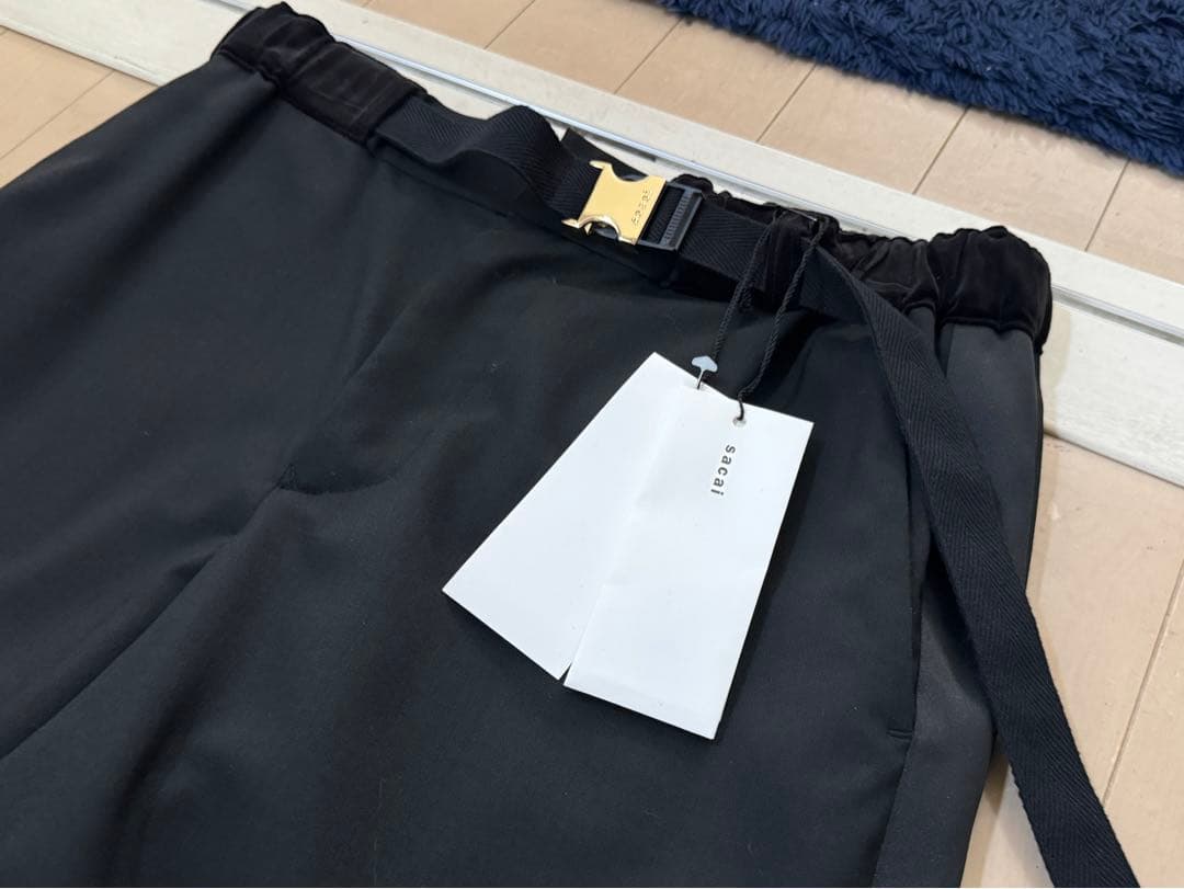 sacai サカイ　側章スーチングスラックス　ブラック2 新品