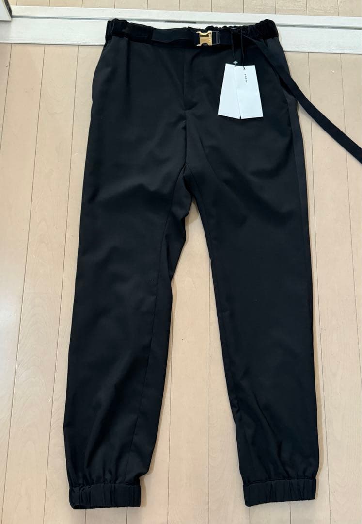sacai サカイ　側章スーチングスラックス　ブラック2 新品