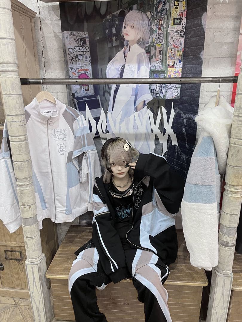 破壊骨りあ×PSYNYXX コラボ ジャージ ブラック上下セット