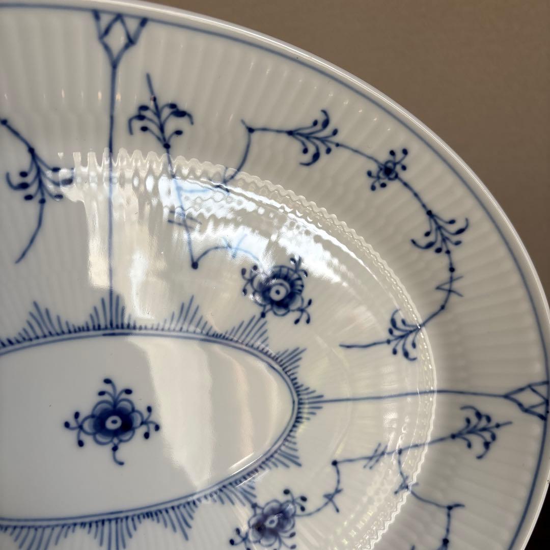 ロイヤルコペンハーゲン ブルーフルーテッド プレイン オーバルプレート 1枚