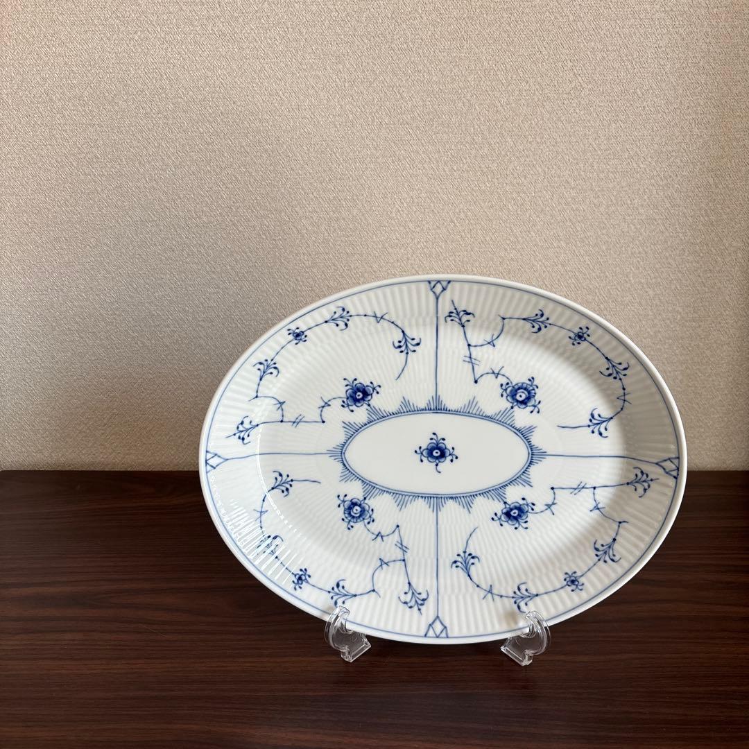 ロイヤルコペンハーゲン ブルーフルーテッド プレイン オーバルプレート 1枚
