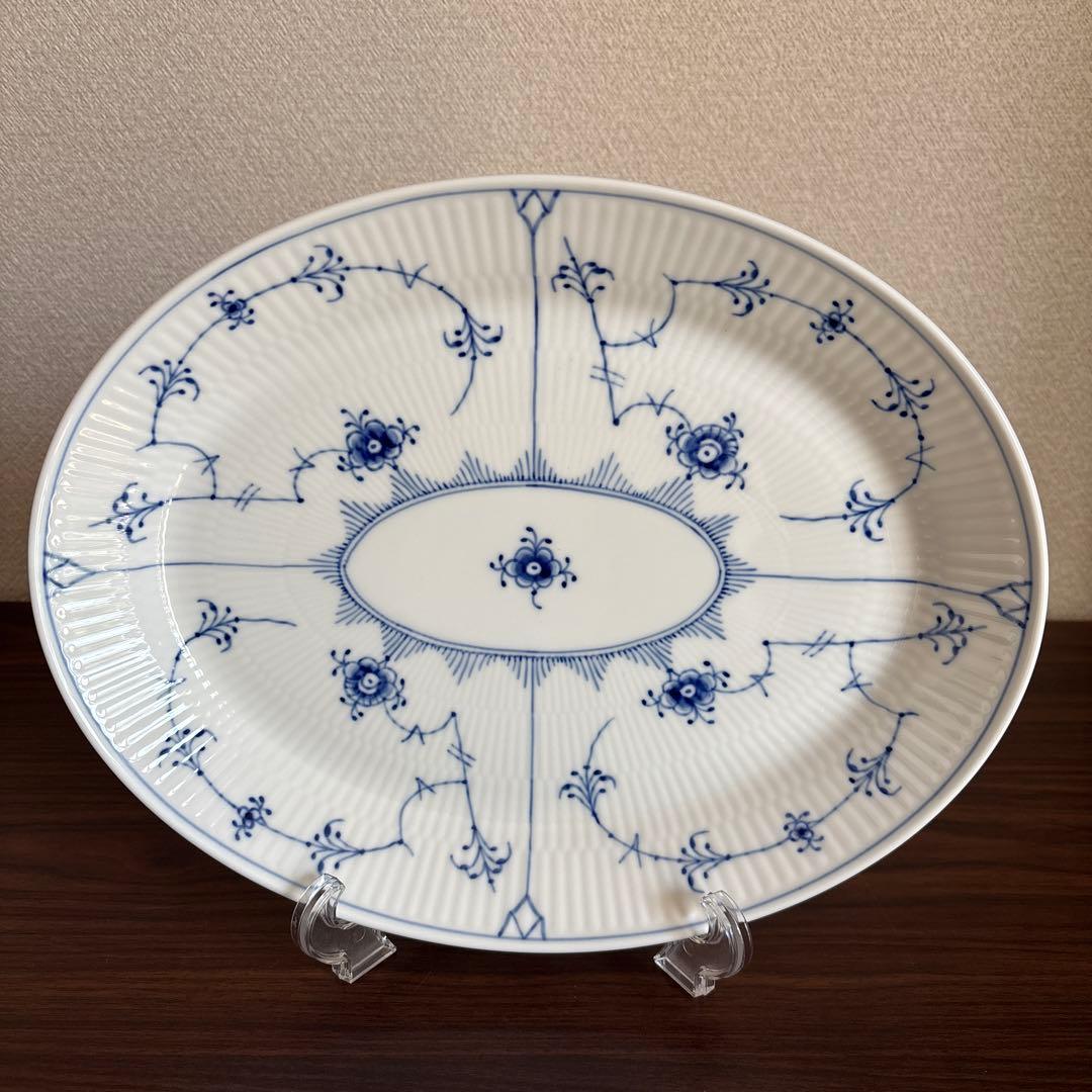 ロイヤルコペンハーゲン ブルーフルーテッド プレイン オーバルプレート 1枚