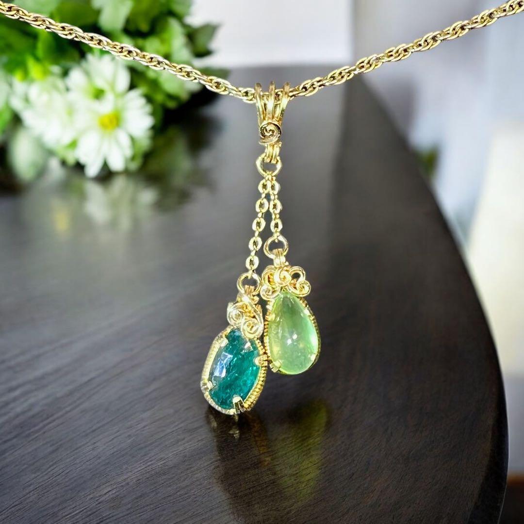 【for おうがっちょ様】グランデデ＆プレナイト・サファイア＆グリーントルマリン