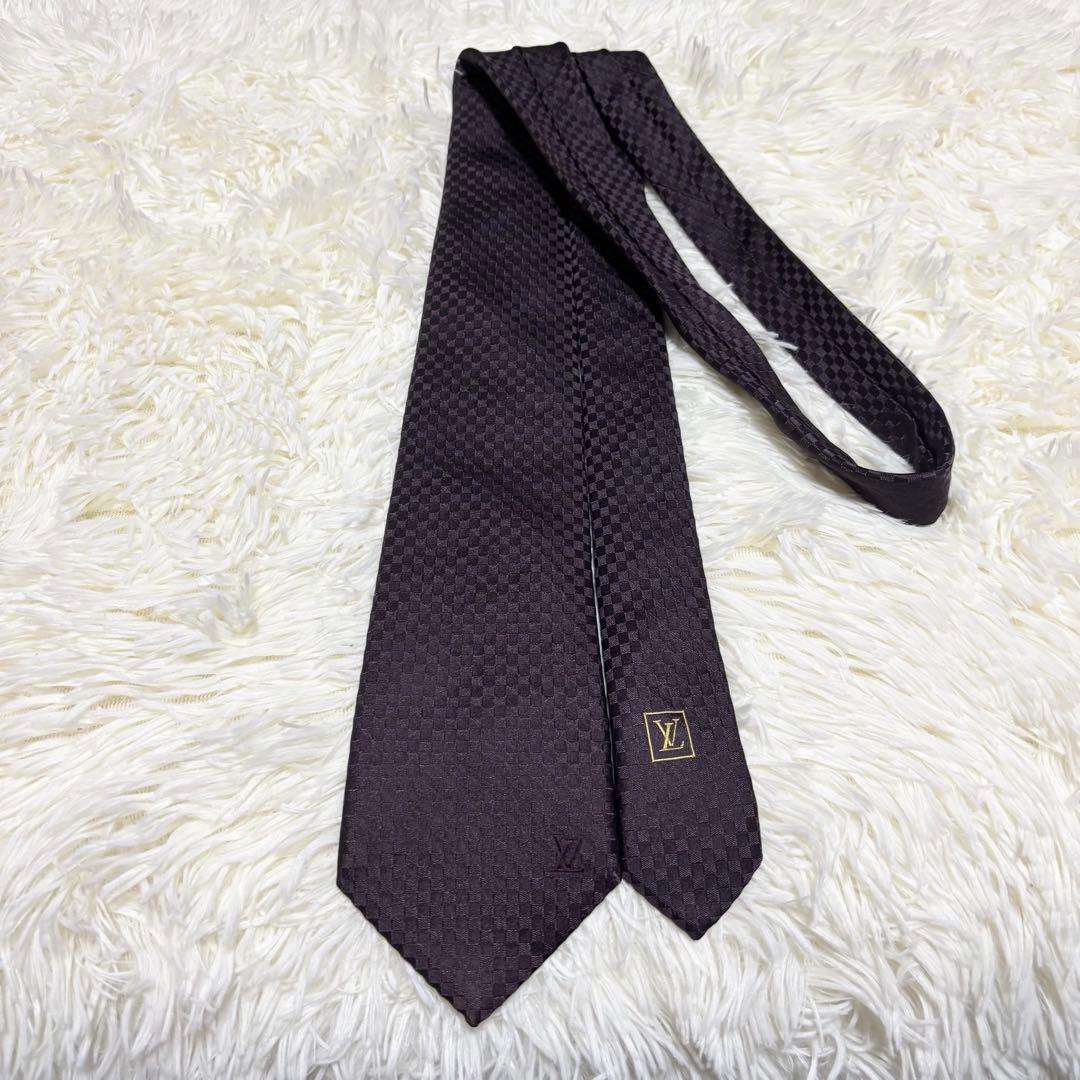 【美品】LOUIS VUITTON ネクタイ　ダミエ　LV