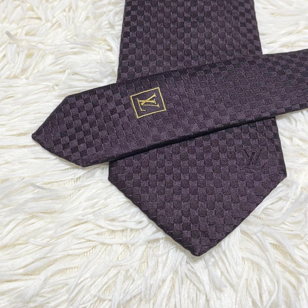 【美品】LOUIS VUITTON ネクタイ　ダミエ　LV
