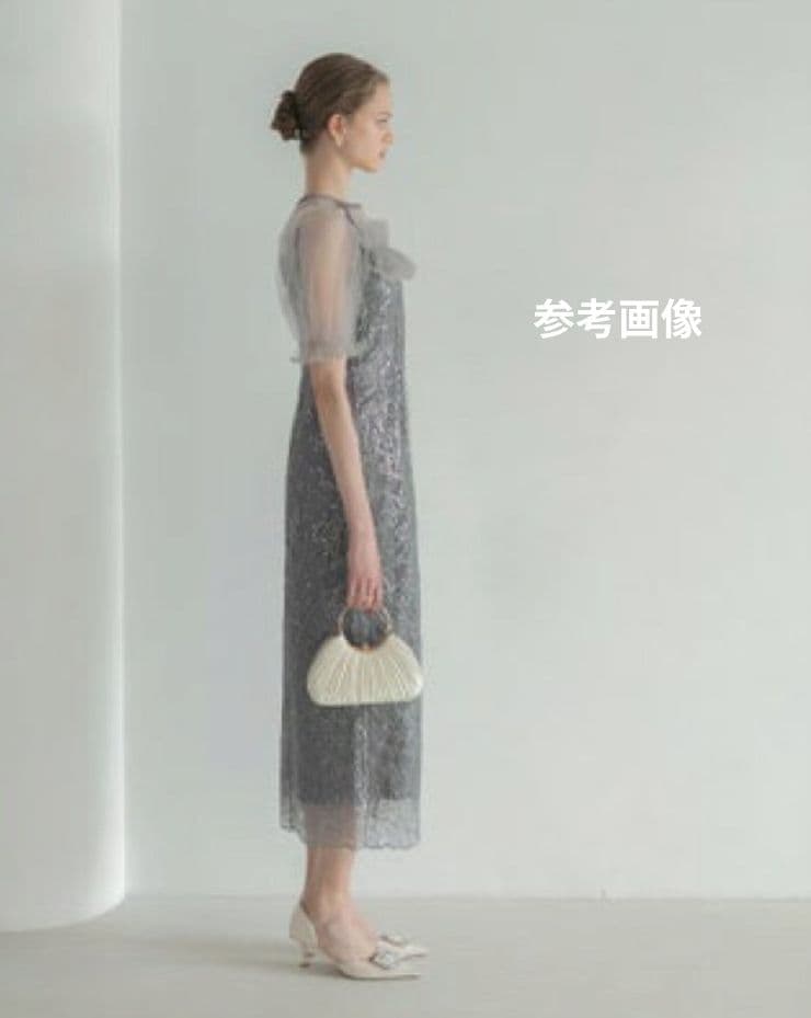 レジャ Leja チュールフラワースパンコールワンピースドレス　S　結婚式　二次