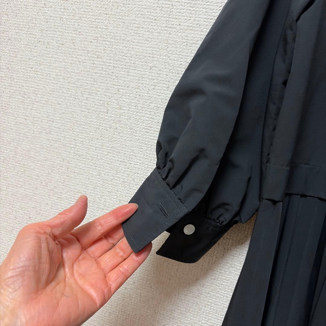 おススメ‼️Ballsey スパンブロード バックプリーツシャツワンピース　グレー