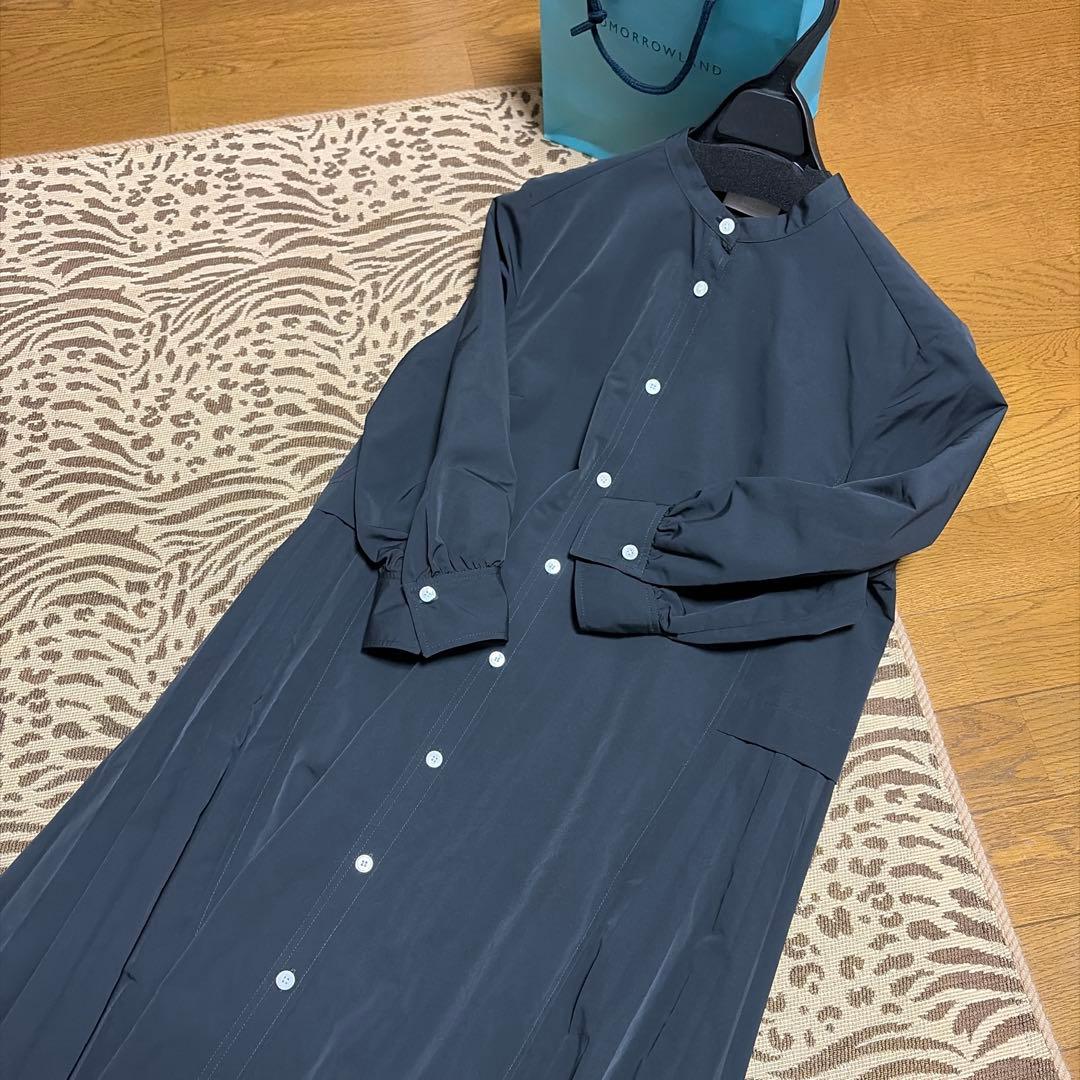 おススメ‼️Ballsey スパンブロード バックプリーツシャツワンピース　グレー