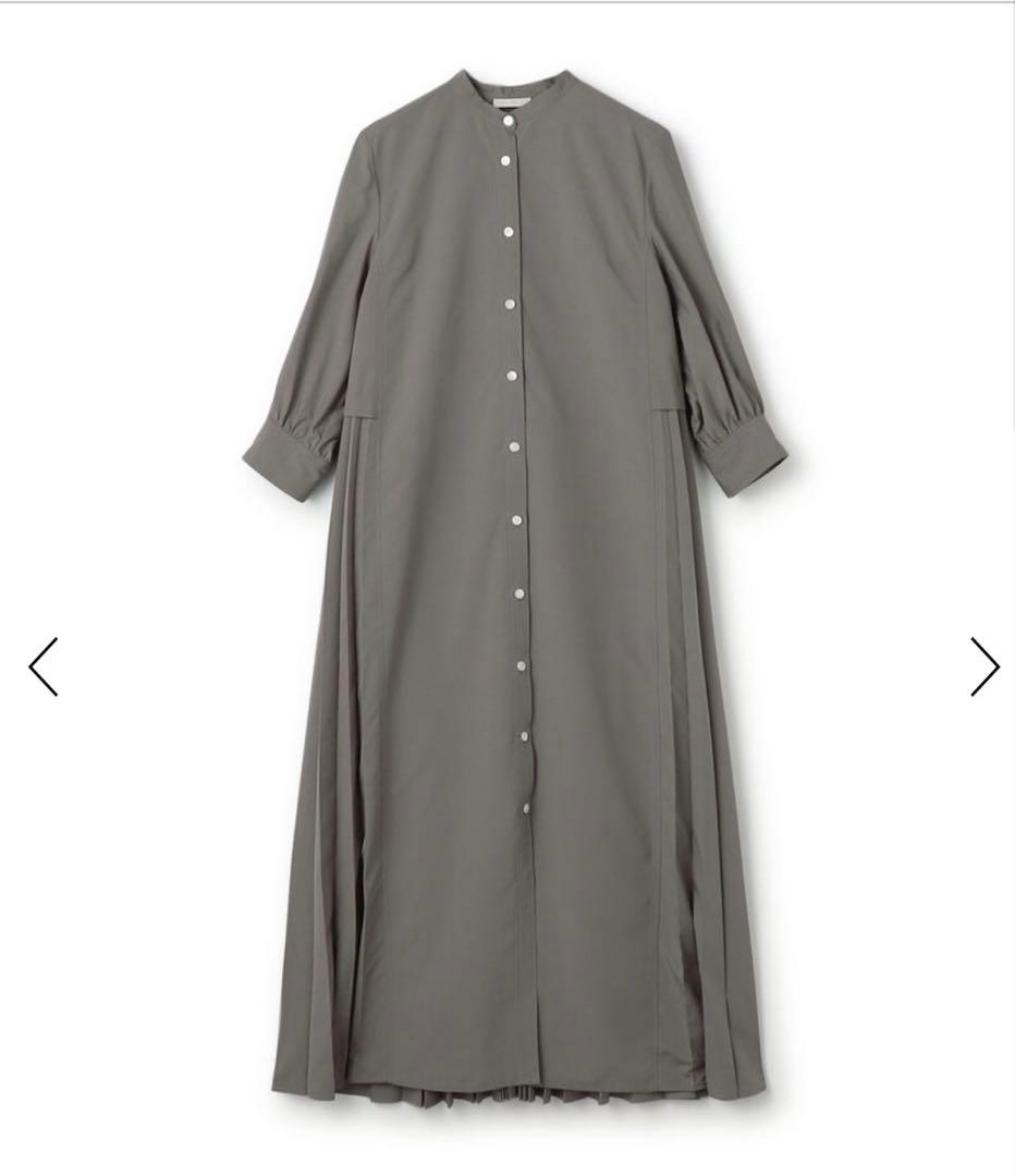 おススメ‼️Ballsey スパンブロード バックプリーツシャツワンピース　グレー